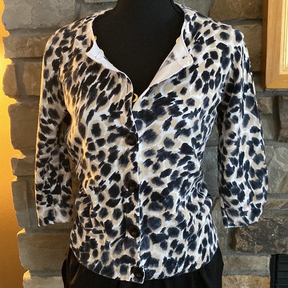 Cotton cardigan, animal print with buttons, S - Picture 2 of 8